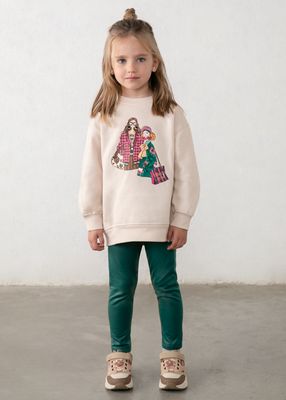 Mayoral 4737 Girl's Long Sleeve Sweater & Stretch Legging Set