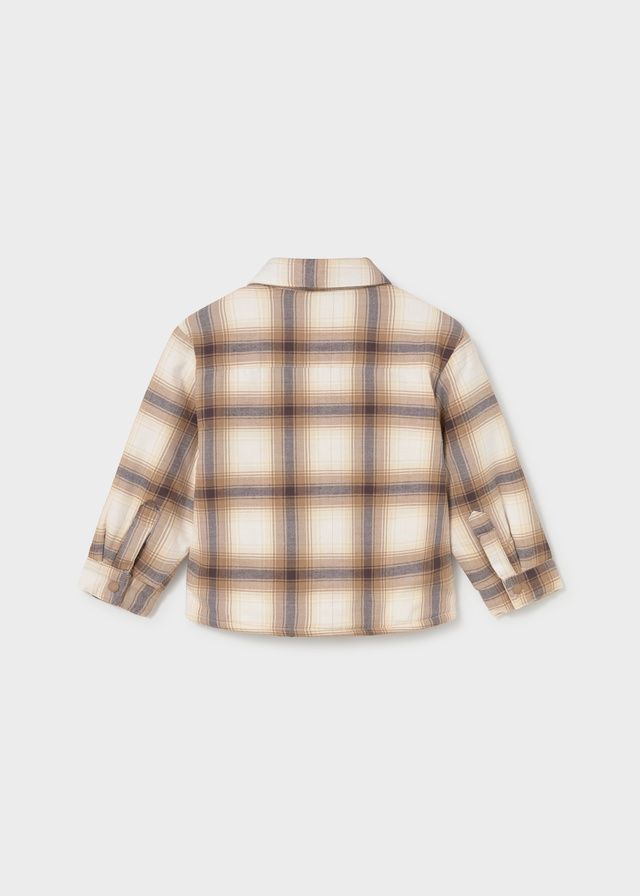 Mayoral 2108 Boy's Checkered Button Down Fleece Jacket