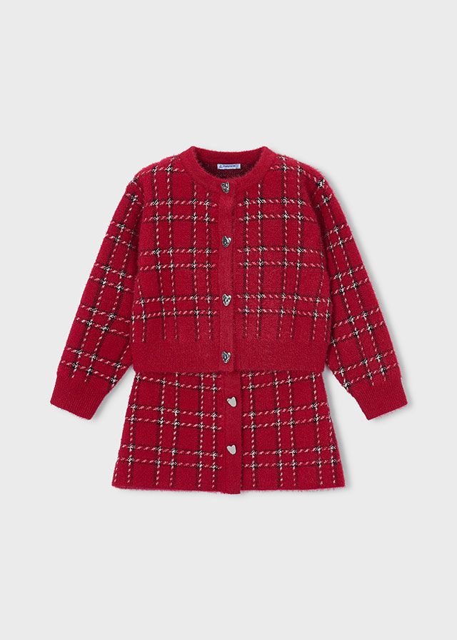 Mayoral 4935 Girl's Knit Cardigan & Skirt Set