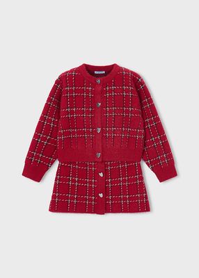 Mayoral 4935 Girl's Knit Cardigan & Skirt Set/
