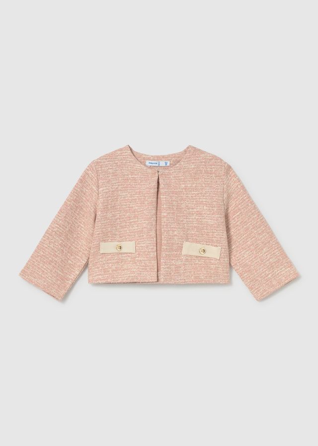 Mayoral 2954 Baby Girl's Long Sleeve T-Shirt & Tweed Cardigan & Skirt Set