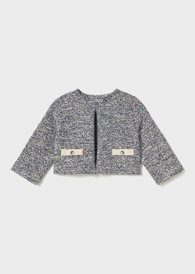 Mayoral 2954 Baby Girl's Long Sleeve T-Shirt & Tweed Cardigan & Skirt Set