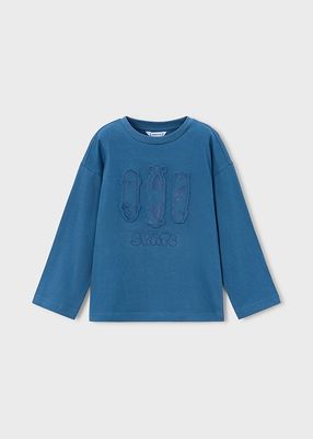 Mayoral 4004 Boy's LS Embossed Skateboard T-Shirt/