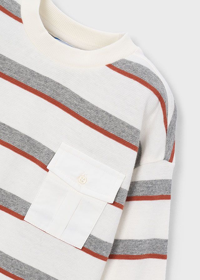 Mayoral 4008 Boy's Long Sleeve Stripe Sweater