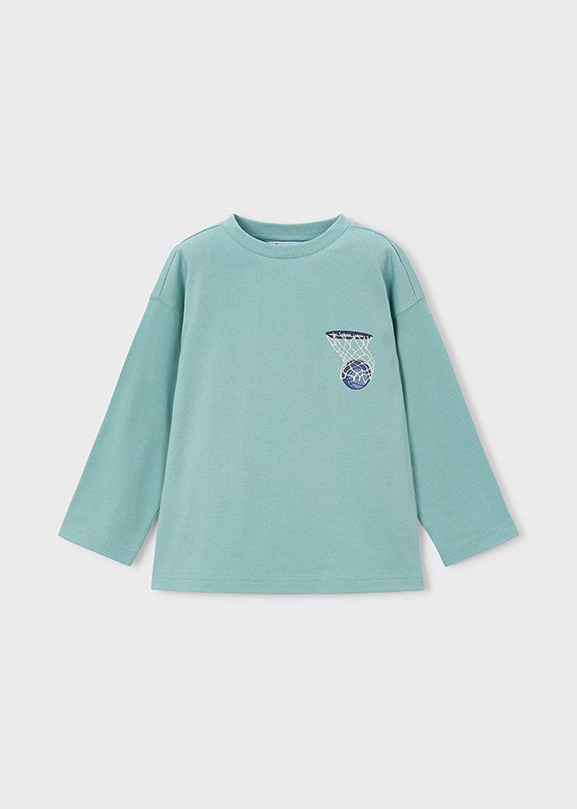 Mayoral 4006 Boy's Long Sleeve Back Print Basketball T-Shirt