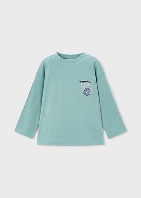 Mayoral 4006 Boy's LS Back Print Basketball T-Shirt/