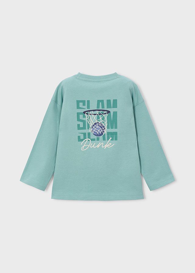 Mayoral 4006 Boy's Long Sleeve Back Print Basketball T-Shirt