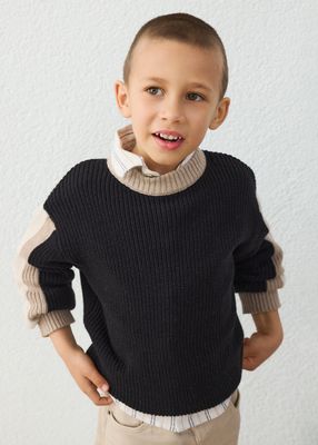 Mayoral 4310 Girl's LS Two-Tone Knit Sweater/