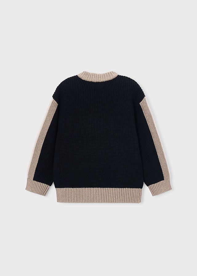 Mayoral 4310 Girl's Long Sleeve Two-Tone Knit Sweater