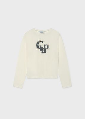 Mayoral 830 Girl’s LS Rhinestone T-Shirt-CIAO/