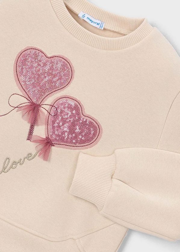 Mayoral 4408 Girl's Junior Long Sleeve Sequin Heart Pullover – Tofu
