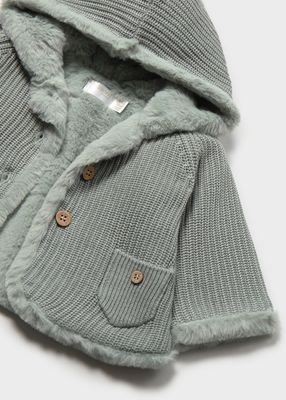 Mayoral 2302 Baby Girl's LS Hooded Knit Pompom Cardigan/