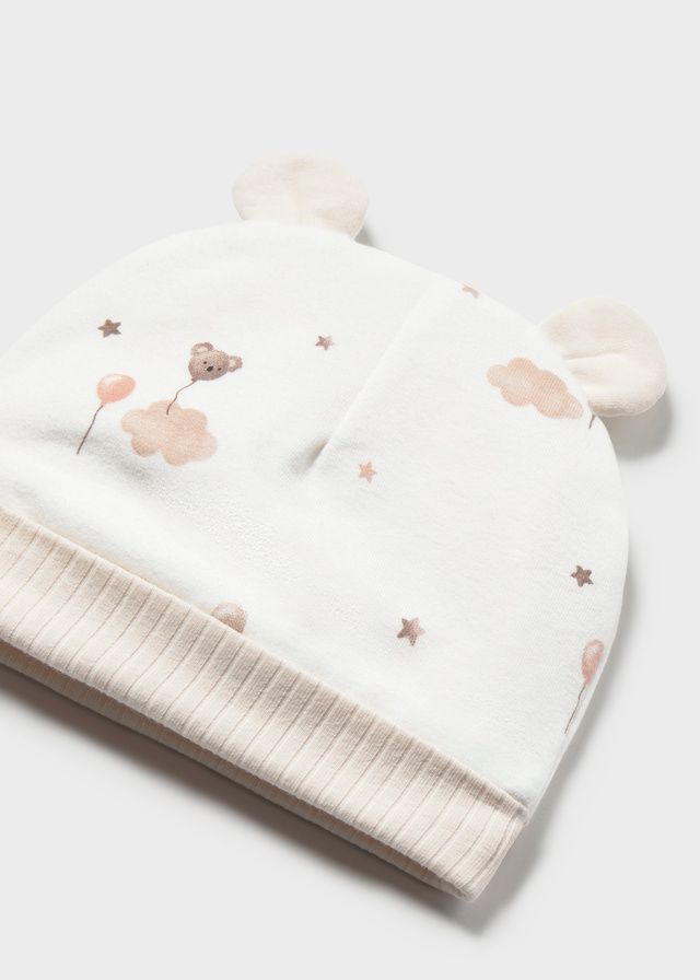 Mayoral 2748 Baby's Long Sleeve Onesie, Hat & Bib Set 3PC