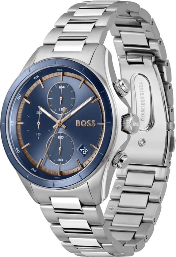 BOSS 1514336 Men's Stainless Steel Navy & Bronze Dial Watch