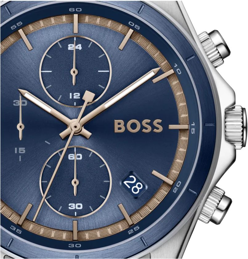 BOSS 1514336 Men's Stainless Steel Navy & Bronze Dial Watch
