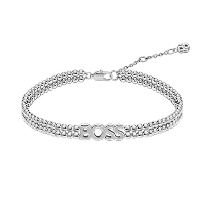 BOSS 1580866  S.Steel IP Boss Logo Bead Bracelet