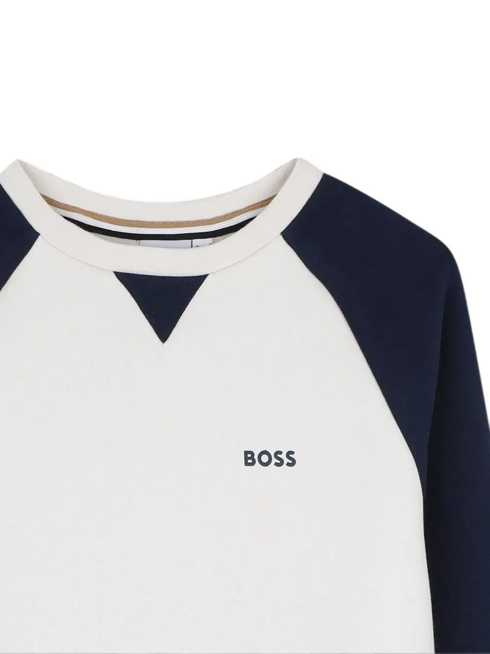BOSS J53397 Boy's Raglan Two-Tone Sweatshirt w/ Small Logo