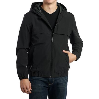 Guess M5OL43WH970 Joseph Ripstop Men's Hooded Windbreaker/JET BLACK
