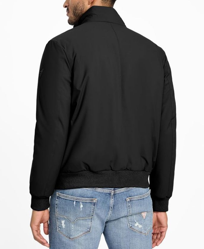 Guess M5BL84W1116 Men's Jussi Softshell Bomber Jacket – Jet Black
