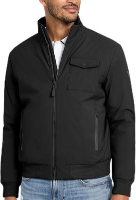 Guess M5BL84W1116 Men's Jussi Softshell Bomber Jacket/JET BLACK