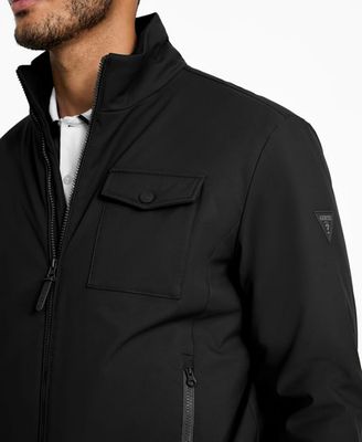 Guess M5BL84W1116 Men's Jussi Softshell Bomber Jacket/JET BLACK
