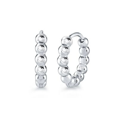 Italgem SEA540 Women's S.Steel 16MM Beaded Hoop Earrings