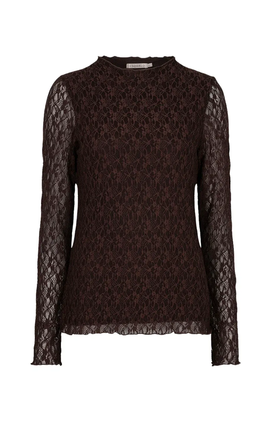 Esqualo F26.30504 Women's Long Sleeve Mesh Mock Neck Top