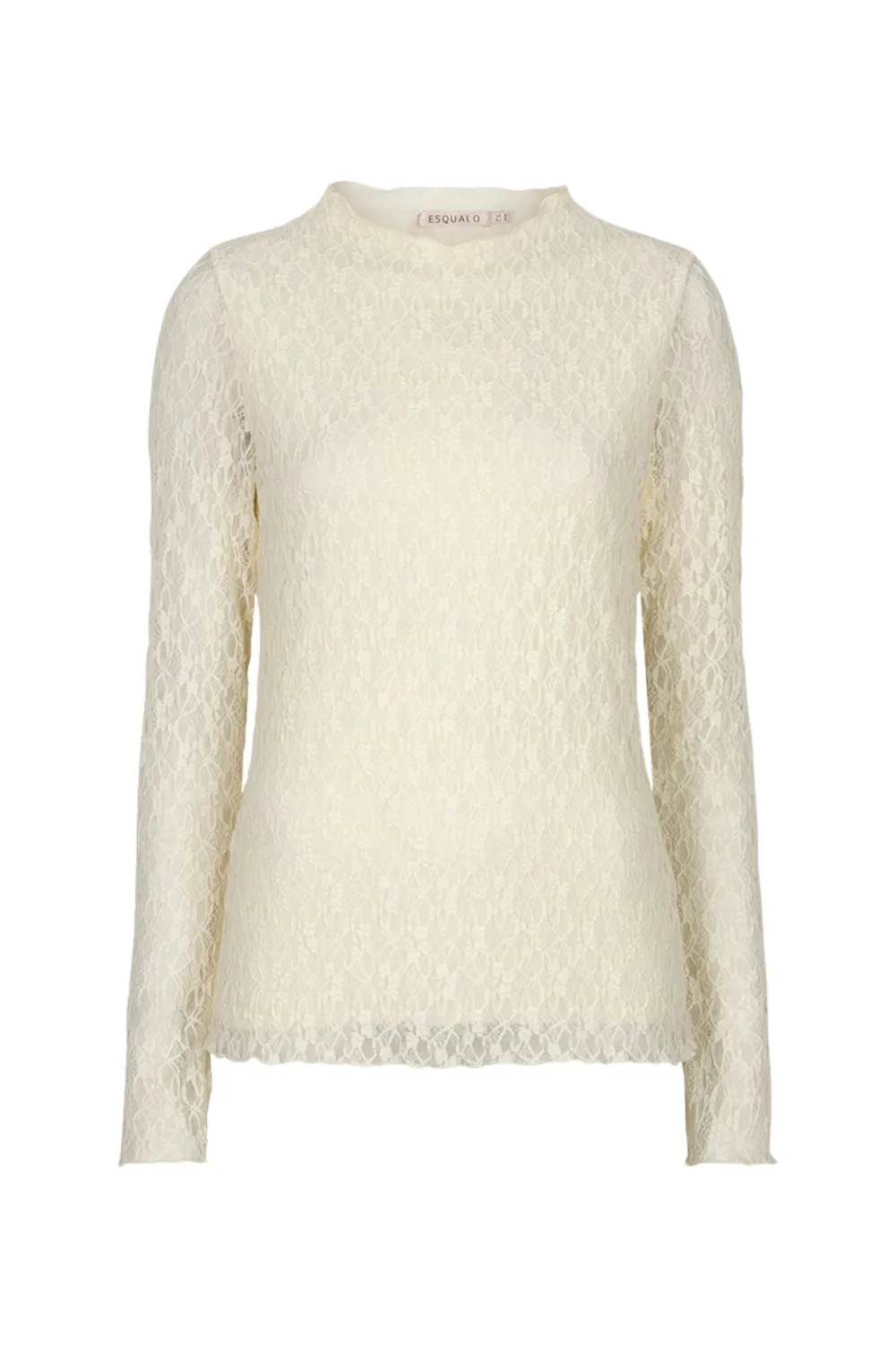 Esqualo F26.30504 Women's Long Sleeve Mesh Mock Neck Top