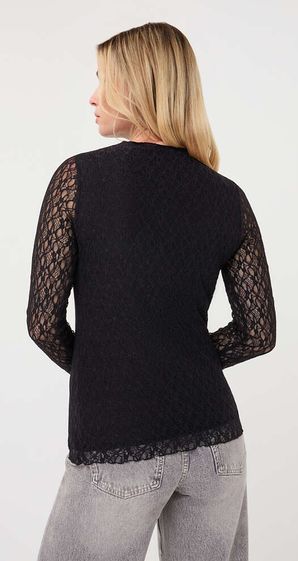 Esqualo F26.30504 Women's Long Sleeve Mesh Mock Neck Top
