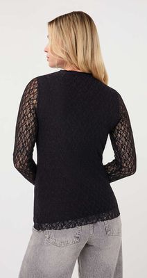 Esqualo F26.30504 Women's LS Mesh Mock Neck Top/