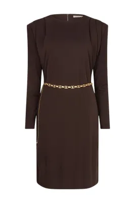 Esqualo F26.05526 Women's LS Belted Dress/