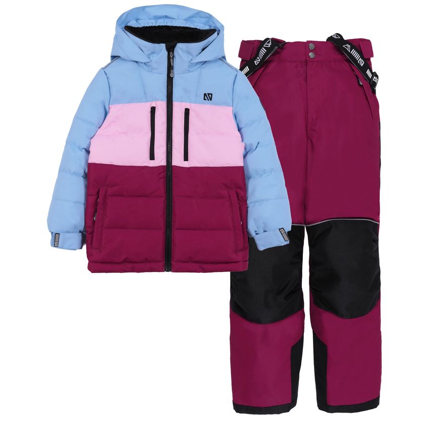 Nano F26M256-1 Baby Girl's Anabel Tri-Colour Snowsuit – Lt Blue