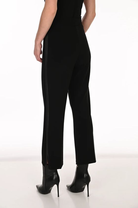 Frank Lyman 263011 Women's Mid-Rise Faux Leather Side Stripe Pants