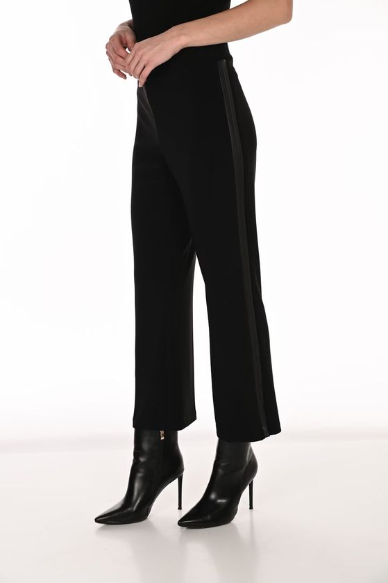 Frank Lyman 263011 Women's Mid-Rise Faux Leather Side Stripe Pants