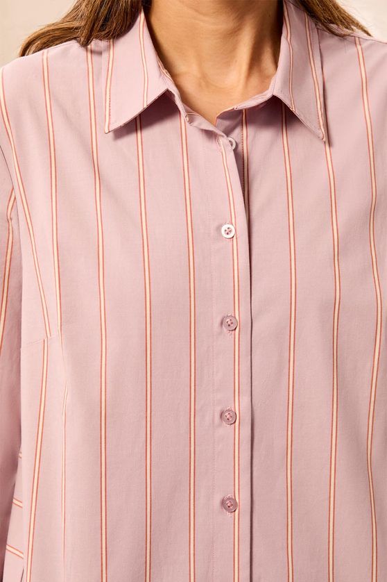 Tribal 3204O-8402 Women's Long Sleeve Front Button Stripe Shirt