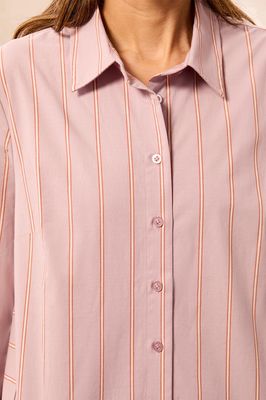 Tribal 3204O-8402 Women's LS Front Button Stripe Shirt/