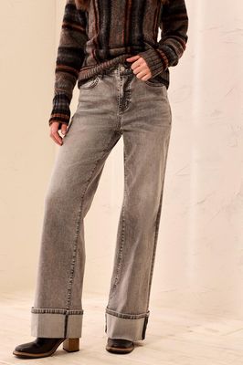 Tribal 5987O-2020 Women's Brooke Palazzo Wide Leg Cuffed Jeans