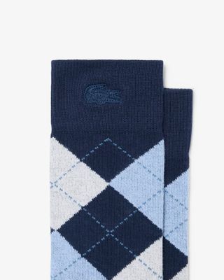 Lacoste RA9271-51 Stripe & Solid Crew Socks Set 2PC/LT BLUE&NAVY