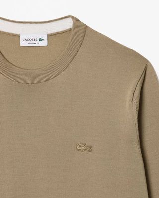 Lacoste AH1969-51 Men's LS Merino Wool Crew Neck Sweater/