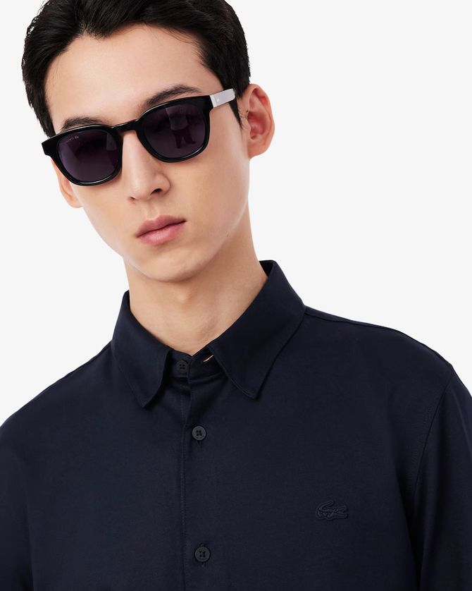 Lacoste CH2354-52 Men's Long Sleeve Slim Fit Cotton Blend Shirt