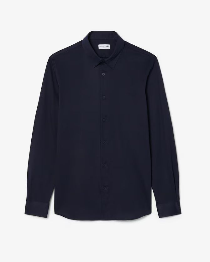 Lacoste CH2354-52 Men's Long Sleeve Slim Fit Cotton Blend Shirt