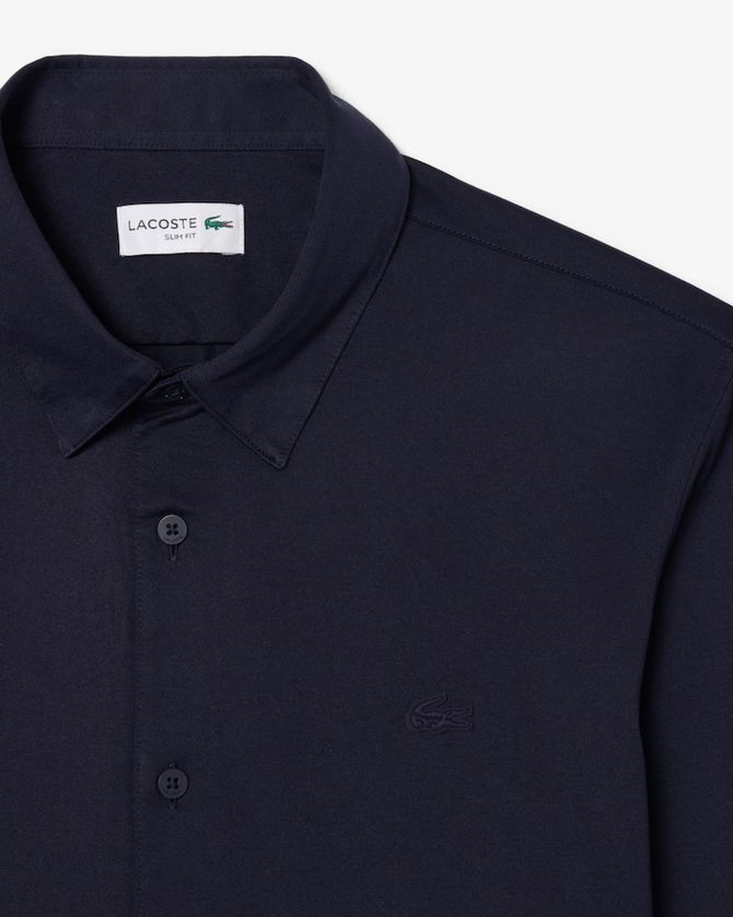 Lacoste CH2354-52 Men's Long Sleeve Slim Fit Cotton Blend Shirt