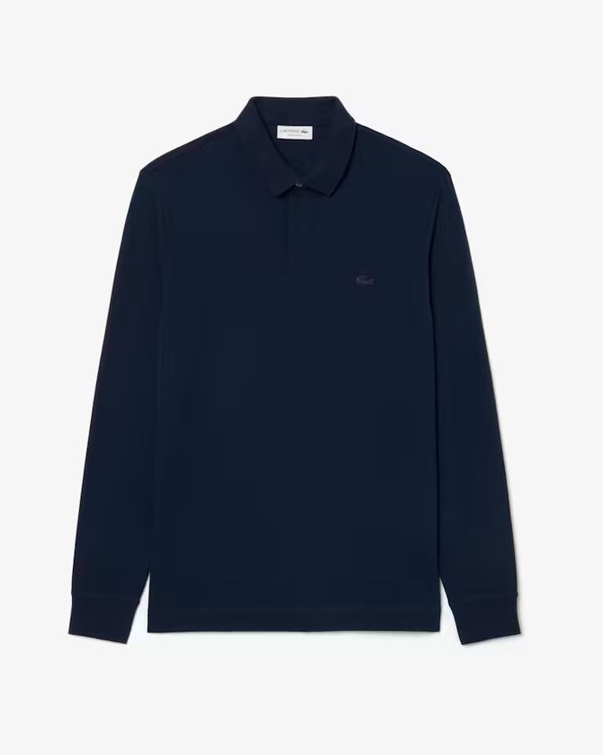 Lacoste PH2481-52 Men's Long Sleeve Regular Fit Paris Stretch Piqué Polo