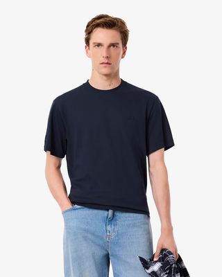 Lacoste TH5931-52 Men's SS Classic Fit Embroidered Signature T-Shirt/