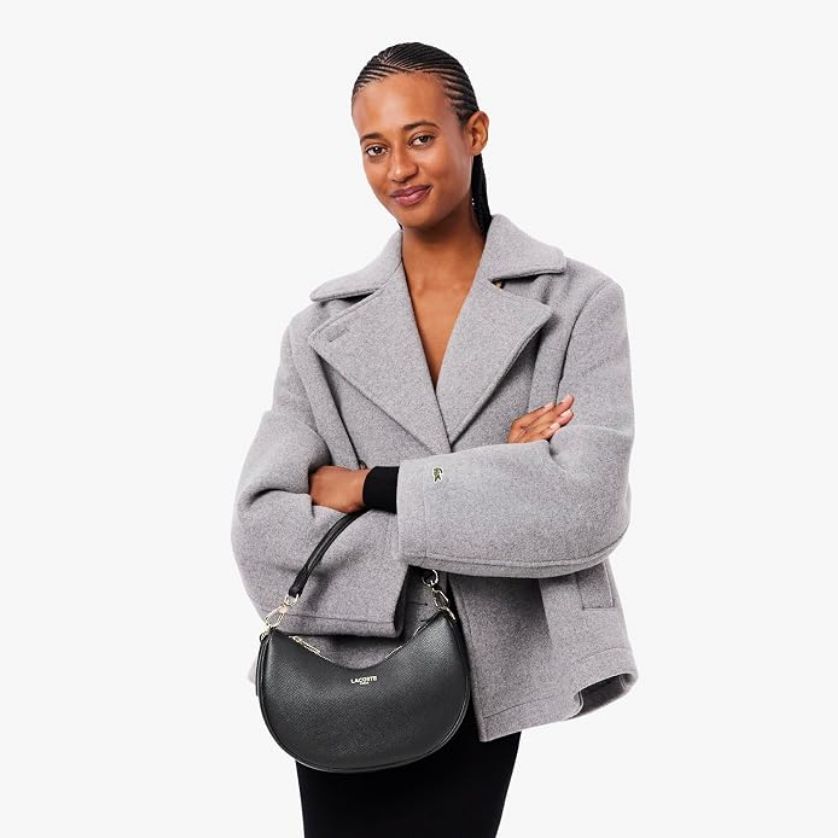 Lacoste NF5101PH Women's Small Champs-Élysées Half-Moon Bag – Black