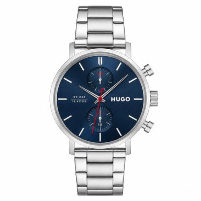Hugo 1530467 Men's Silver Steel Strap & Blue Dial Multi-Function Watch