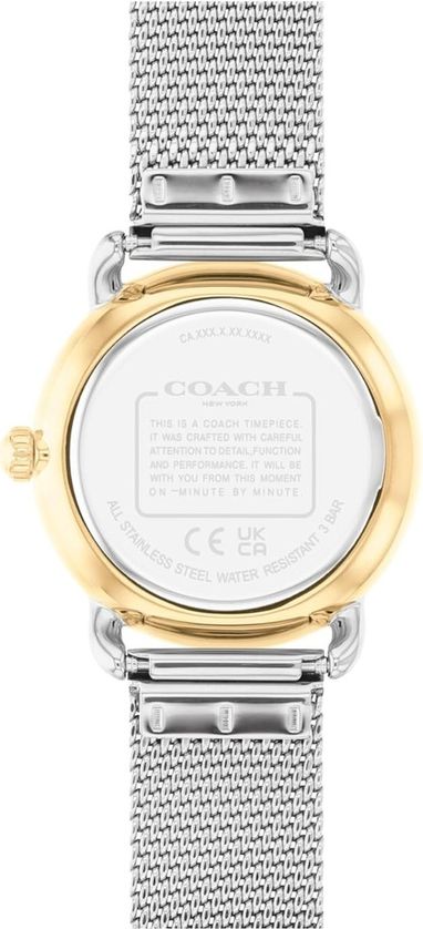 Coach 14000115 Women's Elliot S.Steel Mesh Strap Watch & Padlock Pendant Link Bracelet Gift Set 2PC