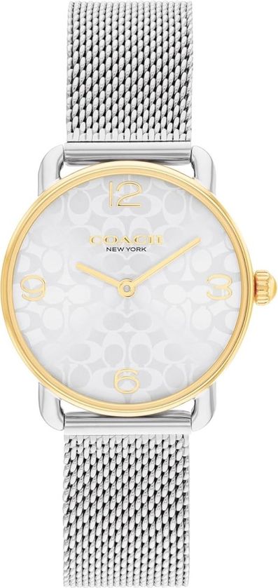 Coach 14000115 Women's Elliot S.Steel Mesh Strap Watch & Padlock Pendant Link Bracelet Gift Set 2PC