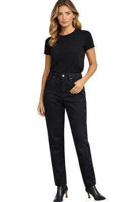 Orly 262167 Women's Rhinestone Detail Straight Leg Jeans/BLACK