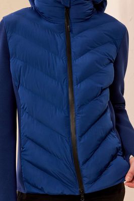 Tribal 3172O-8512 Women's LS Front Zip & Detachable Hood Puffer Jacket/ESTATE BLUE